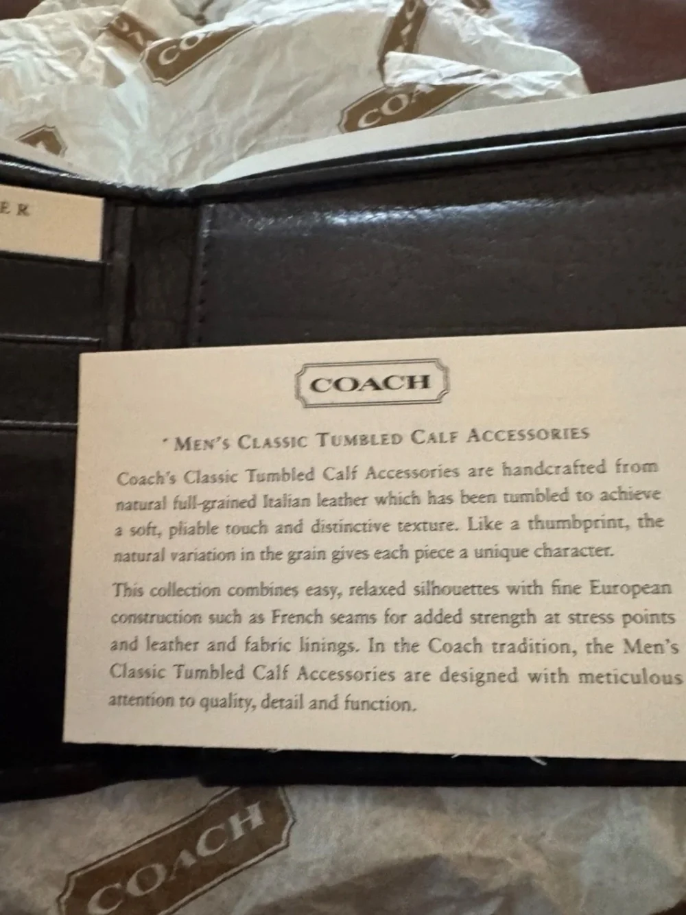 NIB Vintage Coach 5615 Black Calfskin Coin Case Wallet Deadstock Fall 1997 USA